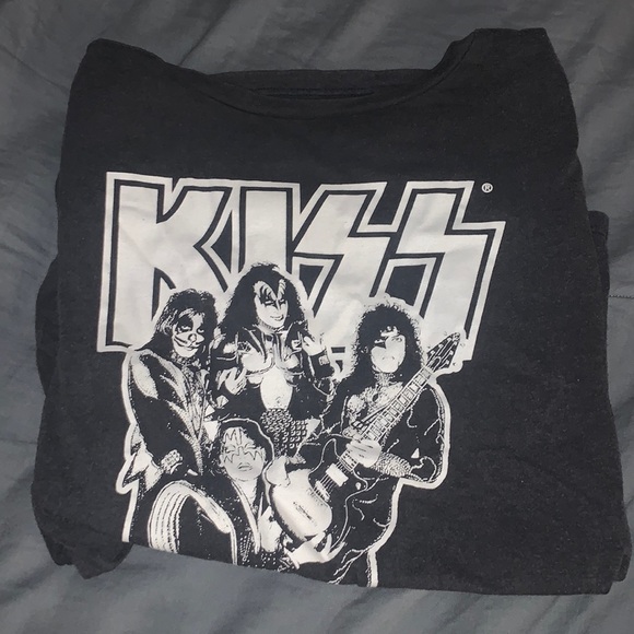 Tops - dark grey KISS  t shirt size Large
